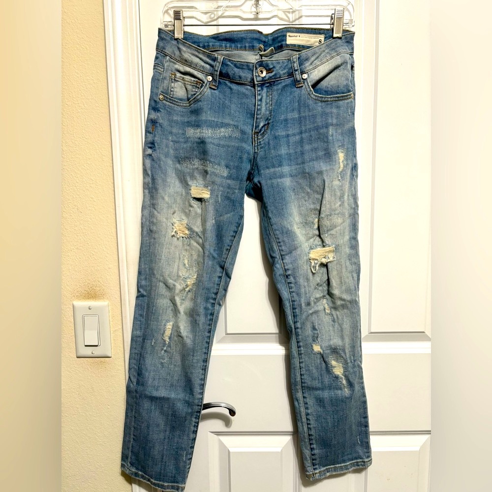 Special A Women’s Ripped /Distressed Low Rise Straight Fit Jeans! Size S